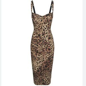 DOLCE GABBANA X SKIMS LIMITED EDITION BODY LEOPARD DRESS SIZE M